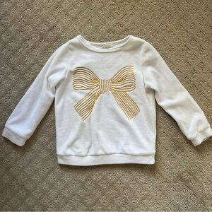 NFS.  First Impressions white sweater with gold bow design, size 3T, EUC
